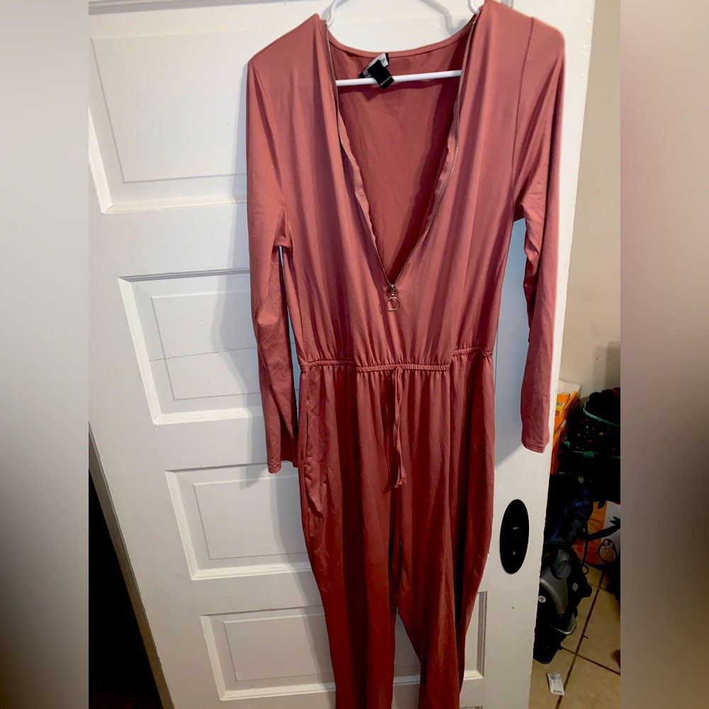 Pink Long sleeve Jumpsuit